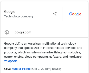 谷歌搜索结果中的徽标