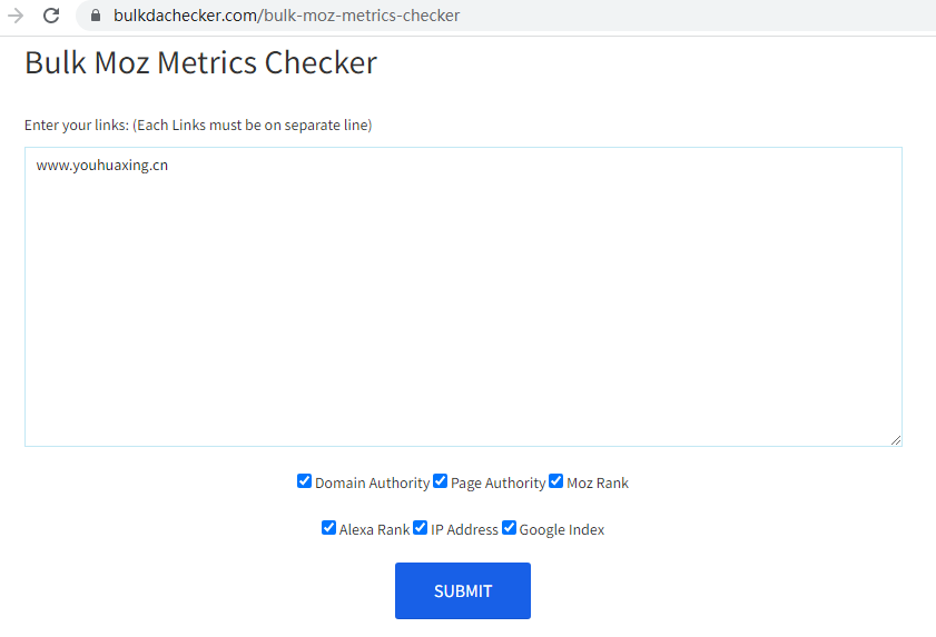 bulkdachecker.com查询DA指标