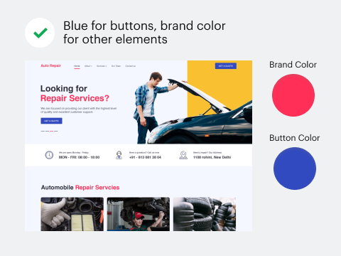 为什么不能在页面按钮上使用企业的品牌色？