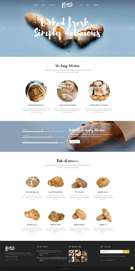 推荐5个国外优秀的面包汉堡品牌网站设计作品(图3)
